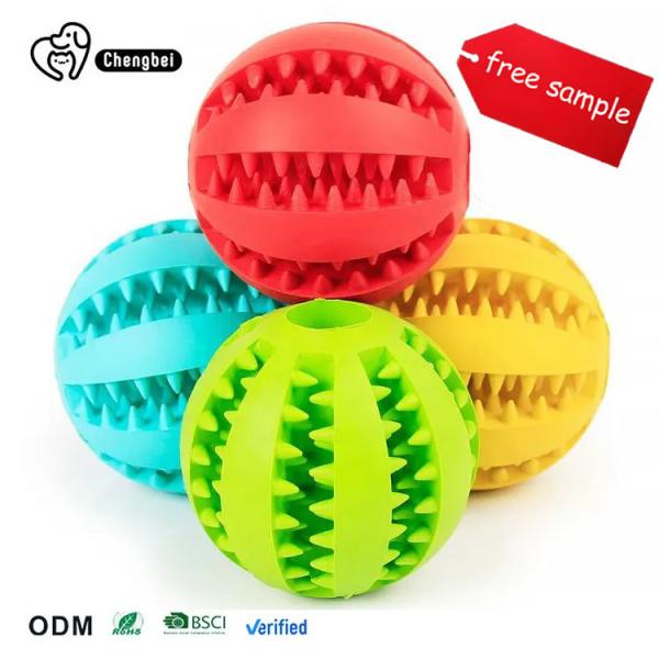 Dog Chew Toy BallsPet Food Feeder Chew Tooth Cleaning Ball Durable Soft Bite
