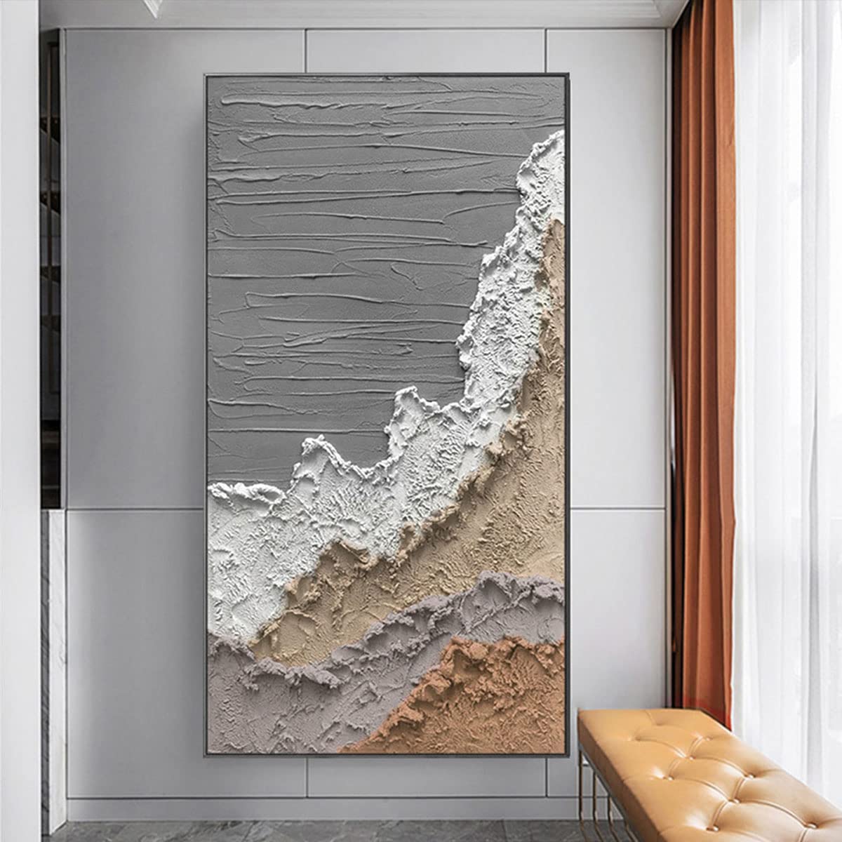 3D Metal Painting Hand Painted Relief Wall Art Craft Resin Painted Oil Painting for Home Decor Arts Print Method 6 Color