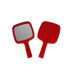 Wholesale Red Faux Leather Travel Makeup Mirror Handheld For Grooming Shaving from china suppliers