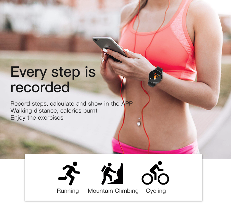 W8 Smart Watch IP67 Waterproof sleep analysis mobile positioning Exercise Walking Machine for Xiaomi