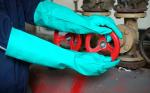 chemical resistance green nitrile industrial gloves