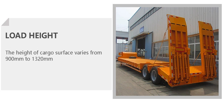 Heavy Load Hydraulic Ladder 80 Ton Low Bed Semi Trailer
