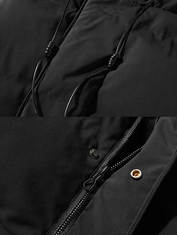 Outdoor Men Winter Coat Jacket Hoodies Thick Cotton Bubble Coats With Pockets