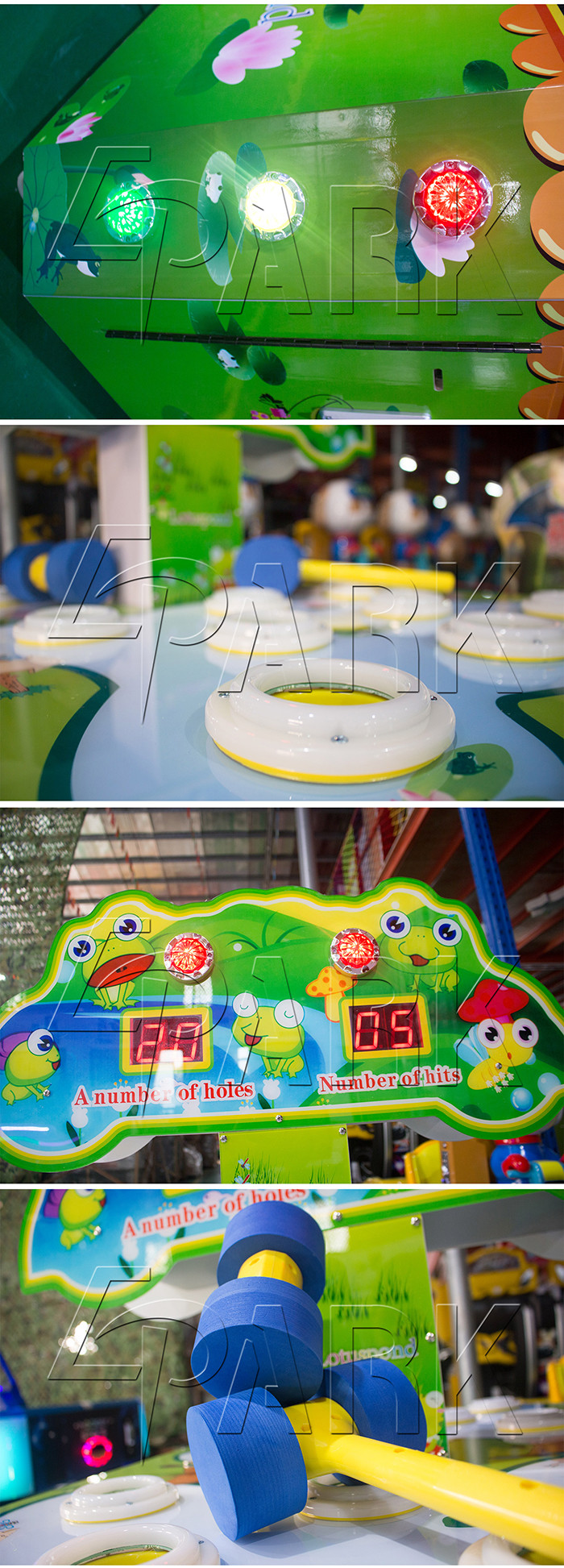Hit Frog Redemption Game Machine 2 Players Kids Hammer Game Machine