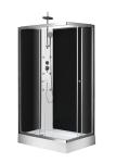 Square Bathroom Shower Cabins black Acrylic ABS Trays chrome Painted 120*80