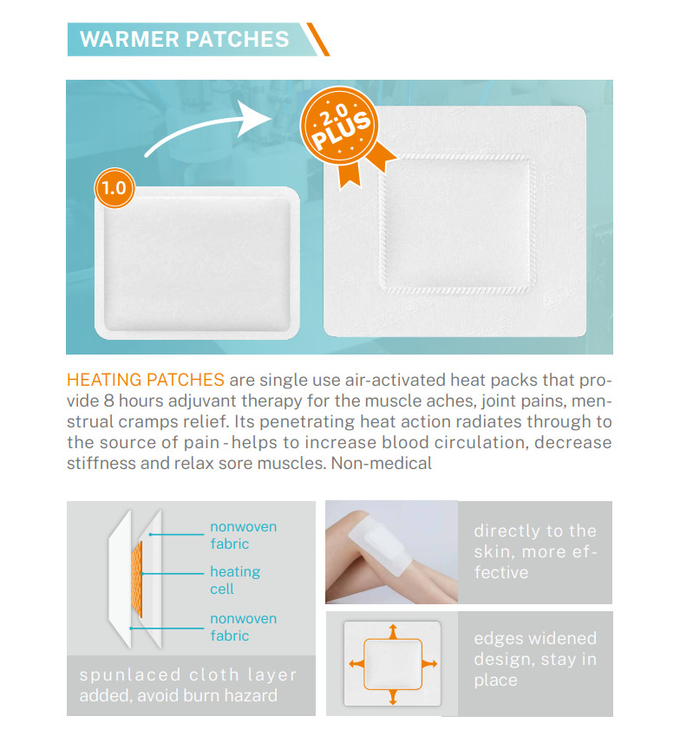 Non Woven Fabric Heat Therapy Patches OEM Medical Menstrual Period Pain Relief