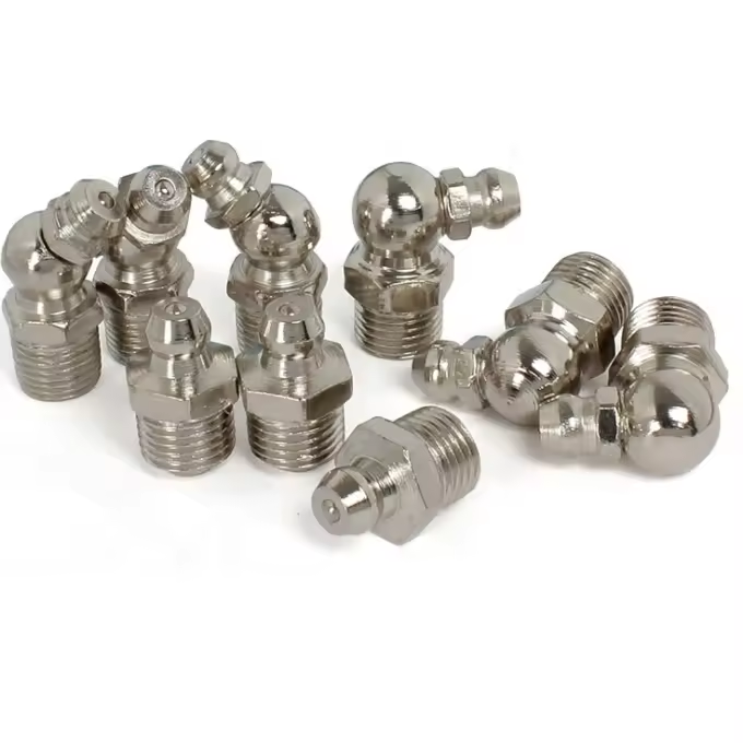 1/4"-19 BSP Grease Nipple Cap Stainless Steel Straight Fitting 90 degree for Transportation Equipment Customized Support OEM