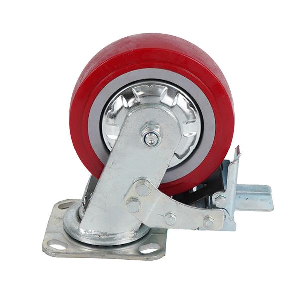 Customization 4inch 5inch 6inch 8inch Heavy Duty Industry Red PU PVC Swivel