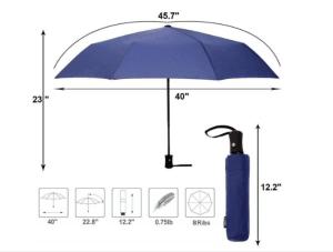 Wholesale Ultra Compact Auto Open Close Golf Umbrella 3 Section Metal Frame Black Handle from china suppliers