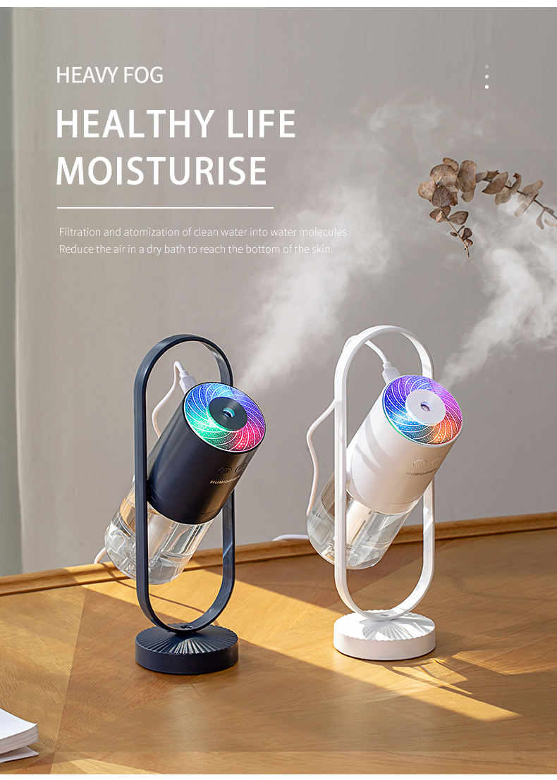200ML Phantom Creative Usb Ultrasonic Air Purifier Humidifier 360 Degree Rotating Spray Moisturizing