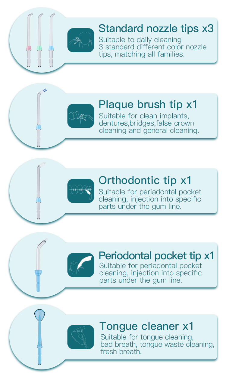 Combo Electric Toothbrush IPX4 Countertop Water Flosser Teeth Whitening 600ml