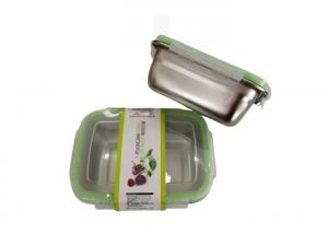 China Reusable Stainless Steel Container With Transparent Plastic Lid 18cm on sale
