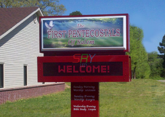 10mm Outdoor LED Billboard , High Brightness Waterproof LED Church Sign