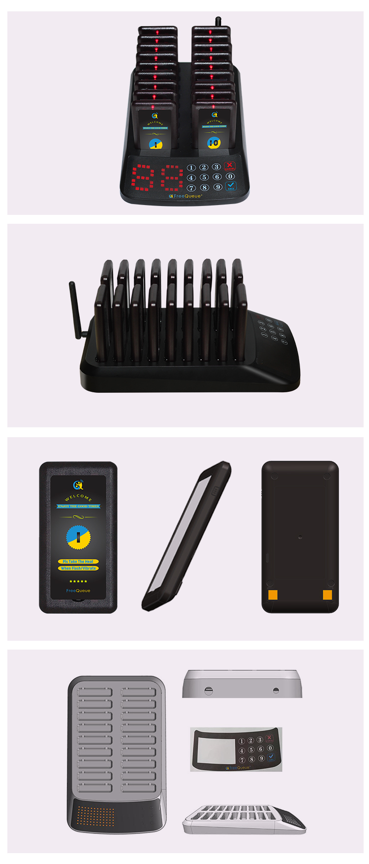 High-quality Wireless Smart Pager Restaurant Queue Number Messenger