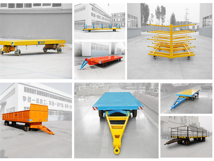 50t Steel Frame Material Flat Bed Platform Transfer Semi Cart with Non-power