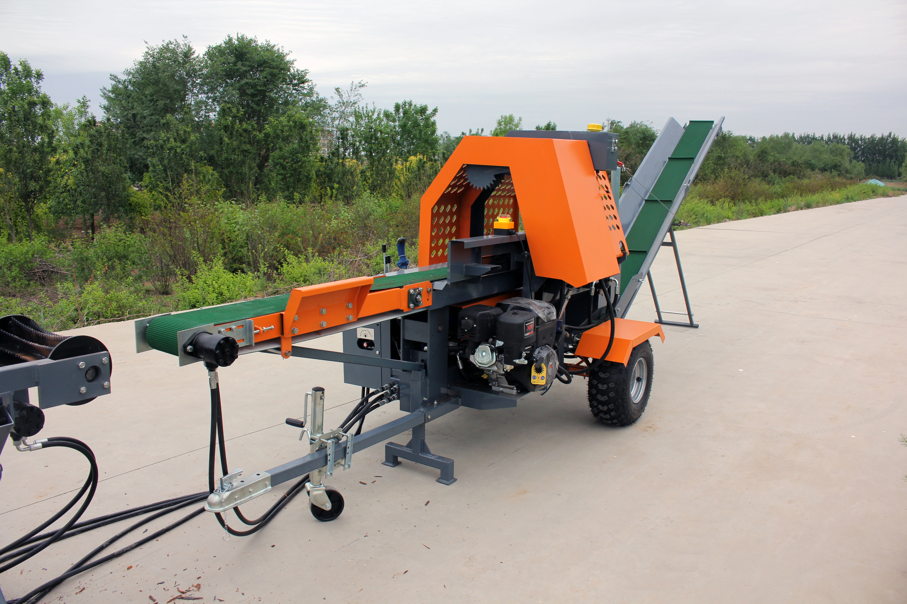 18HP Gasoline Log Splitter And Wood Shredder For Cutting Wood Branch