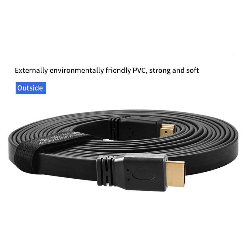 High Speed 5m Flat HDTV 2.0 Cable male to male support 4k*2k
