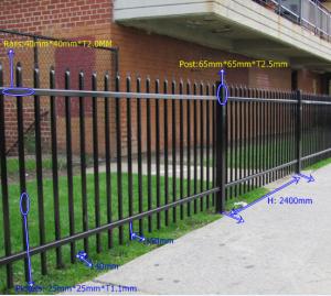 Wholesale Multi Function Black Steel Fence Steel Garden Fencing For Park / Apartment from china suppliers