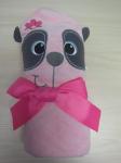 100% cotton velour terry fabric 3D embroidered boy & girl baby hooded towel