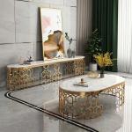 80x45cm Family Room Entertainment Luxury Center Tables Marble Stainless Steel
