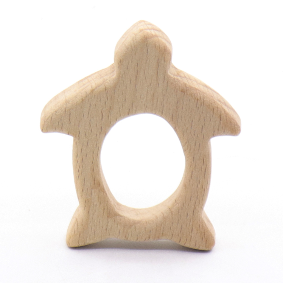 Beech wooden teether Ring -Heart shaped baby teether