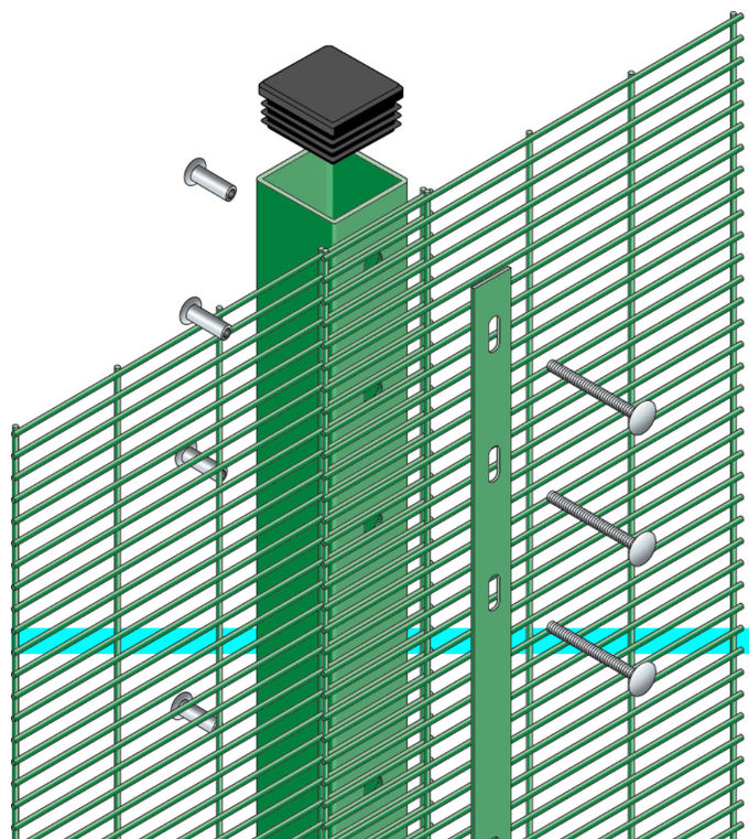 Anti Cut 12.7*76.2*4.0mm 358 Mesh Fence For Airport
