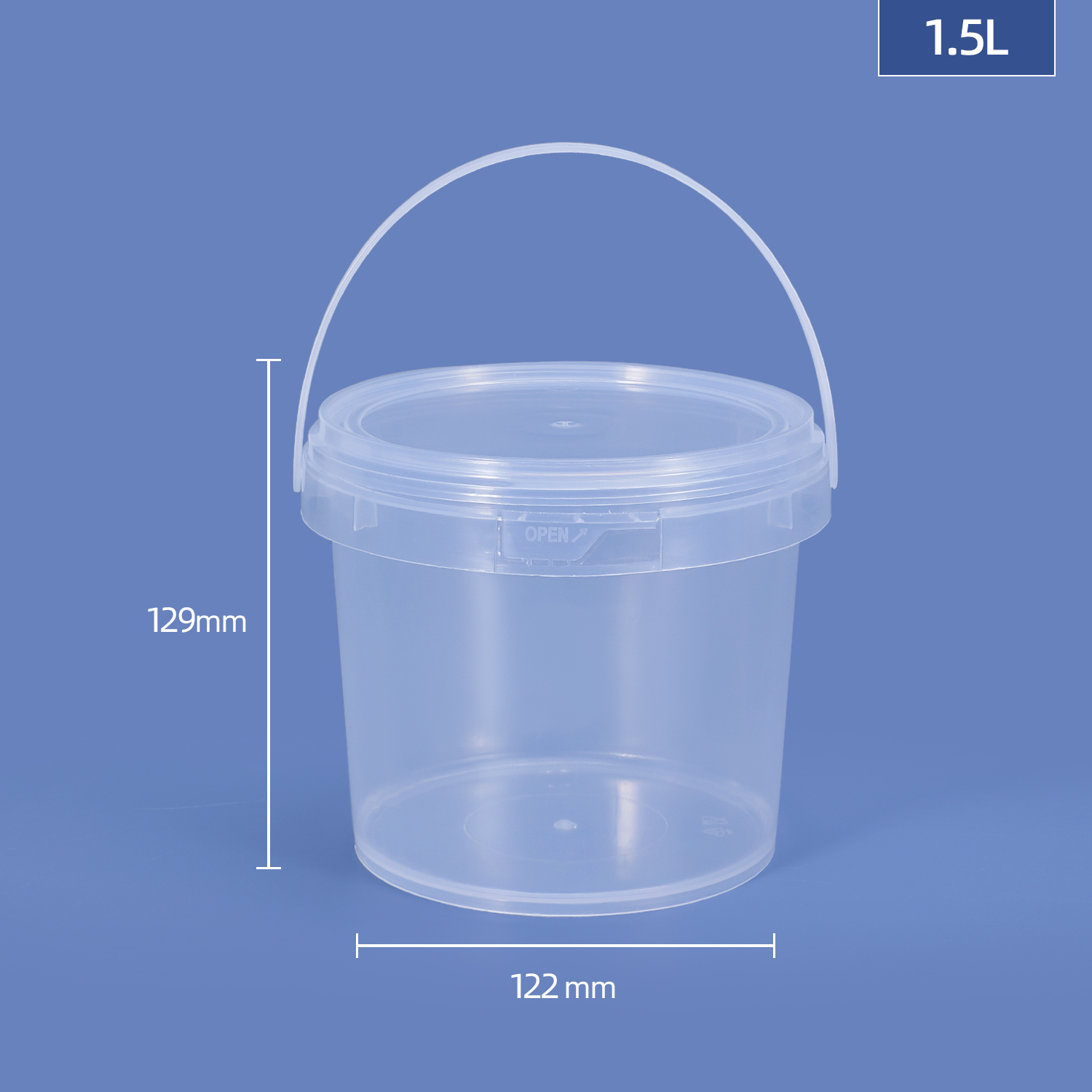 1L Thicken Decorative Round Plastic Buckets With Handle for Christmas Gift Toy Package