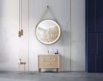 Elegant Golden Aluminum Frame LED Bathroom Mirror Light Wall Mounted 600*600mm