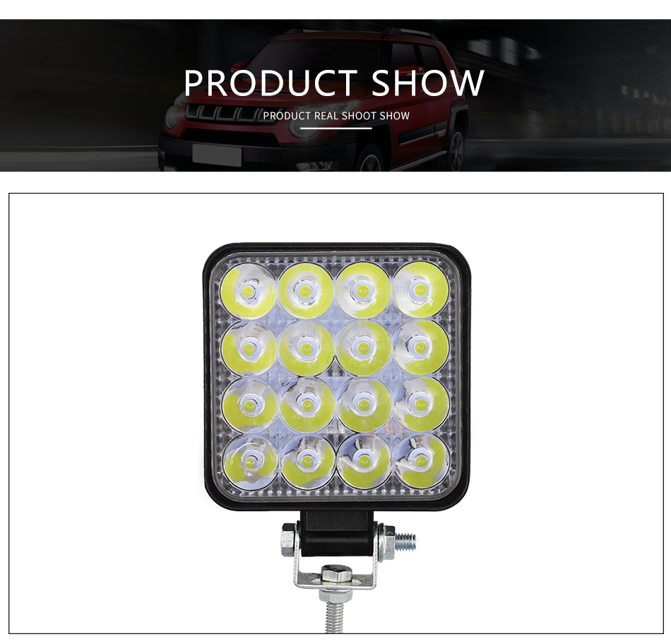 48W 16LED 4WD Square Led Work Lights Off Road Work Light