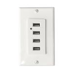 Convenient 4 Charging Ports USB Wall Outlet for American Market Rated Current 2