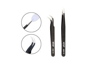 Wholesale Straight Black 14cm Stainless Steel Eyelash Grafting Tweezers from china suppliers