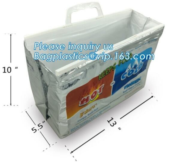 Outdoor square aluminum foil food thermal freezer cooler lunch insulation bag,Foil Cooler Bag Thermal Bag for Fruit Choc