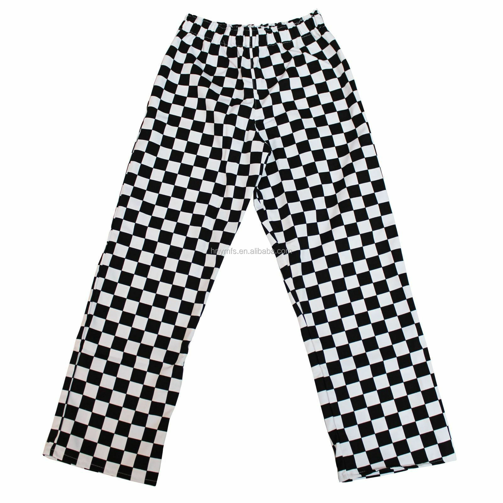 Top Quality Custom Design Workwear Chefs Clothing uniform pants with zipper fly checked chefs pants