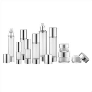 Wholesale Clear Cosmetic Airless Bottle Aluminum Ring Collar 15ml 30ml 50ml 2oz 80ml 100ml 4oz from china suppliers