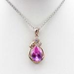 925 Silver Jewelry Drop Sapphire Cubic Zircon Drop Pendant (PSJ0417)