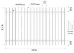 45-degree mitred picket 25mmx25mm H1500mmx2450mm Hercules Fencing stain black