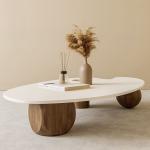 Minimalist White Marble Countertop Coffee Table For Hotel Lobby