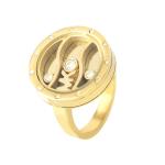 18K Gold Plated Ring Stainless Steel, Diamond Customized Engraved Couple Ring