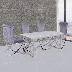 Wholesale White Smooth 78''X39''X30'' Luxury Marble Dining Table 4 6 Seater For Kitchen from china suppliers