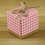Vintage Lattice 260g Kraft Paper Gift Box Food Container Paper Box With lanyard