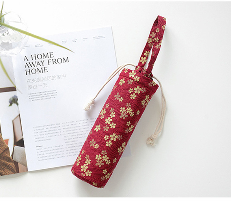 Portable Drawstring Cotton Insulated Bottle Sleeve
