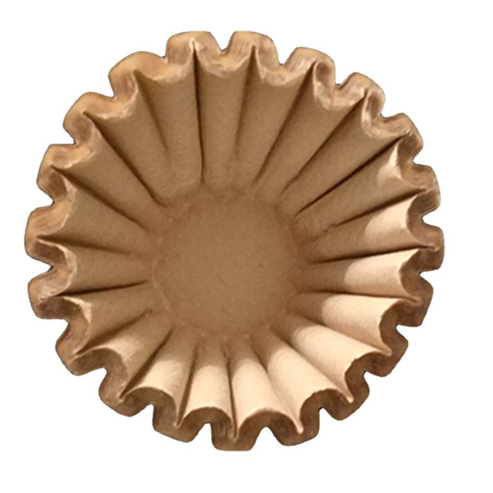 Brown Basket Bowl Shape Wave 4 Cup Basket Paper Coffee Filters Unbleached
