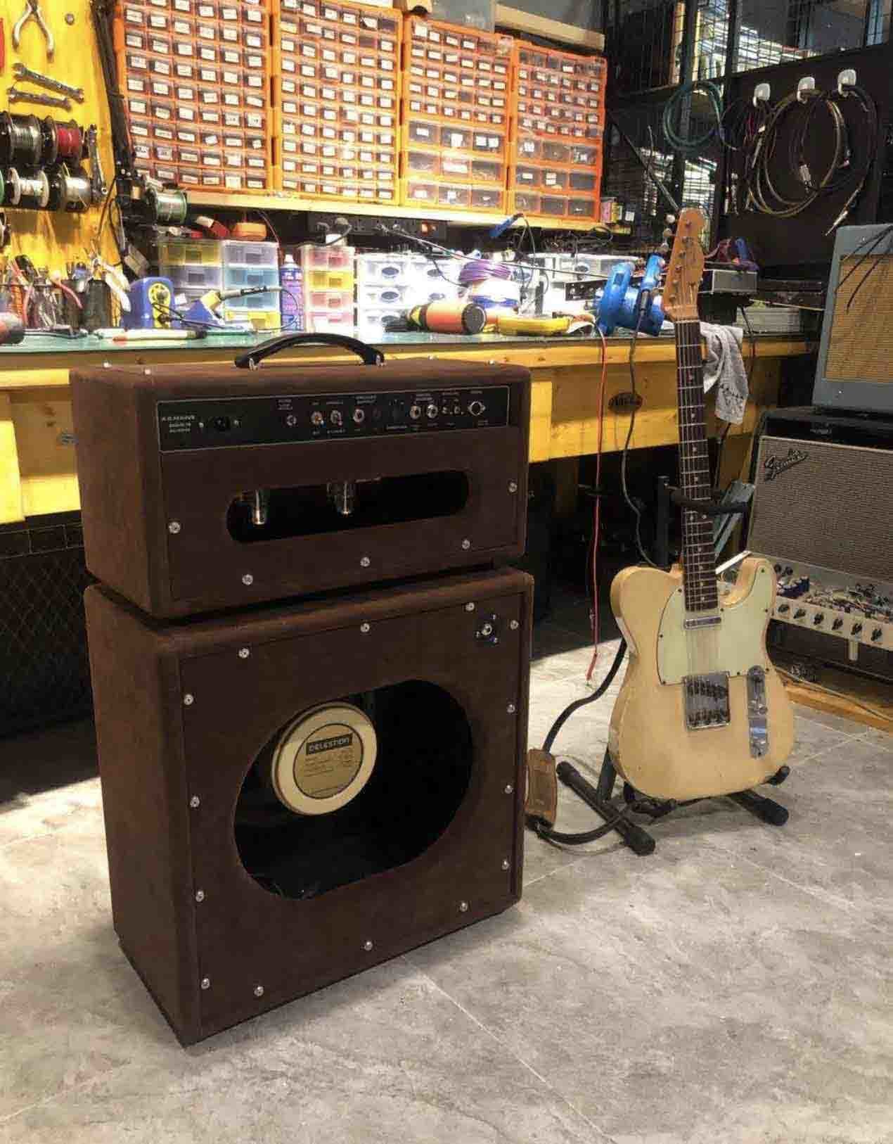 Custom Grand Over-drive Special ODS 30W Guitar Amplifier Head with Brown Tolex and VOXX Style Grill Cloth JJ Tubes