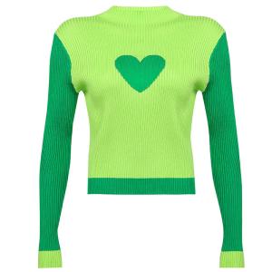 Wholesale Custom O Neck Girl Long Sleeve Sweater Viscose Two Pieces Top With Heart from china suppliers