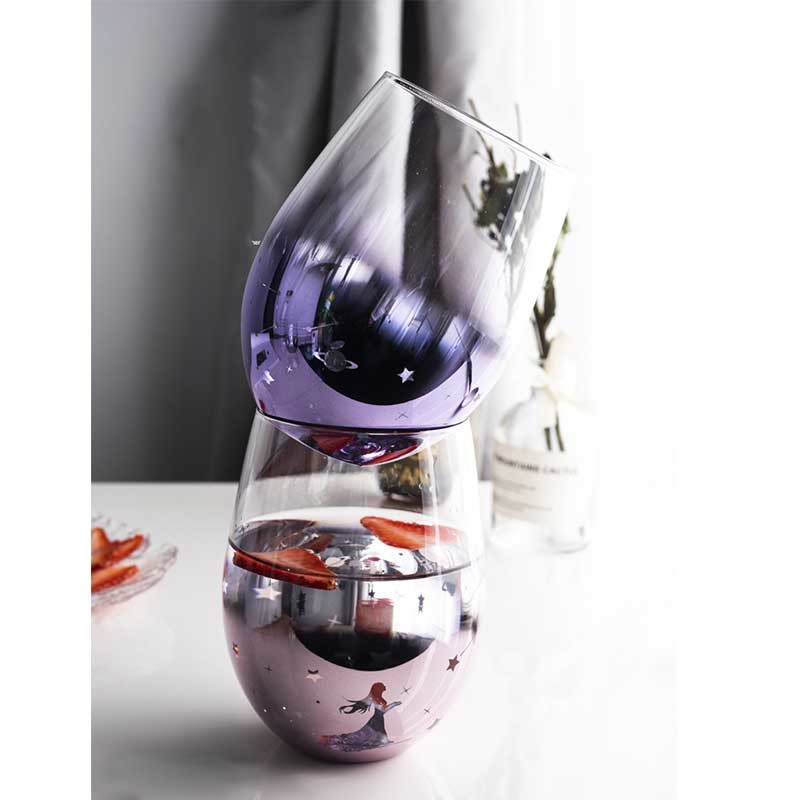 Cylinder Starry Sky Personalized Glass Cup Colorful 500ml for Coffee