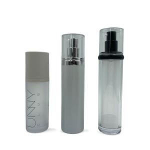 Wholesale ABS Empty Skincare 50ml Airless Bottle Round / Straight Shoulder Metallized Surface from china suppliers
