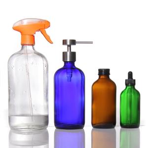 Wholesale Empty 200ml Amber Glass Bottles Cosmetic Lotion Bottle With Trigger from china suppliers
