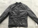 Chocolate Color Polyurethane Leather Jacket / Wadded Biker Jacket Mens TW78044