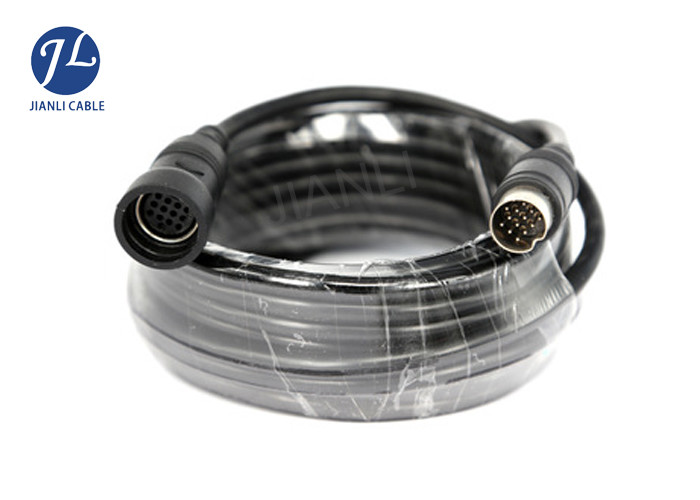 Vehicle Camera 13 Pin Din Cable Video Custom Cable Assembly , Single Shielding