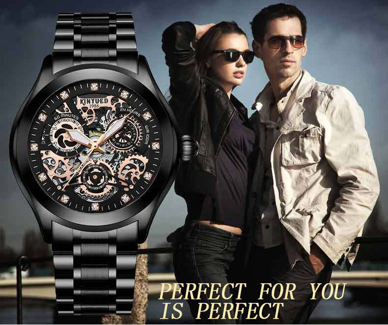 KINYUED waterproof manufacturer watches tourbillon movement mechanical watch for men